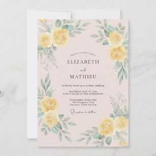 Yellow Serene Botanical Wedding Invitation