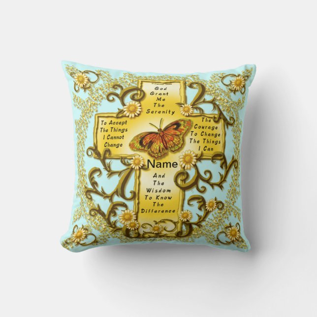 Yellow Serenity Cross pillow (Front)