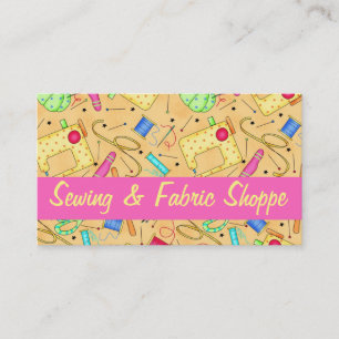 Yellow Sewing Art Fabric Store Promotion Business Card
