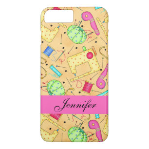 Yellow Sewing Notions Art Name Personalized iPhone 8 Plus/7 Plus Case