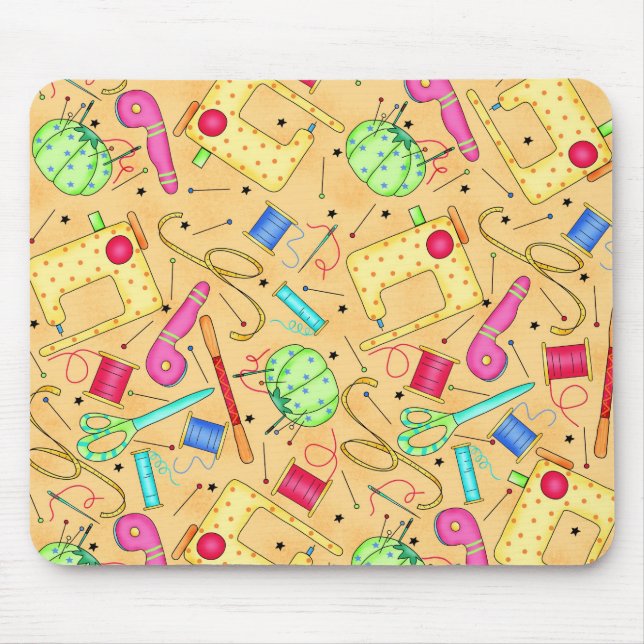 Yellow Sewing Notions Mousepad (Front)