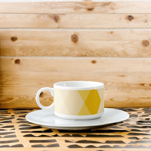 Yellow Shade Rhombus Shape Pattern Bowl (Chili Bowl)