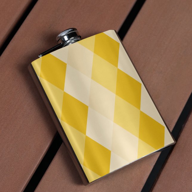 Yellow Shade Rhombus Shape Pattern Flask (FLASK)
