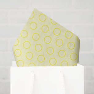 Yellow Shades Geometric Circle Pattern On Diagonal Tissue Paper