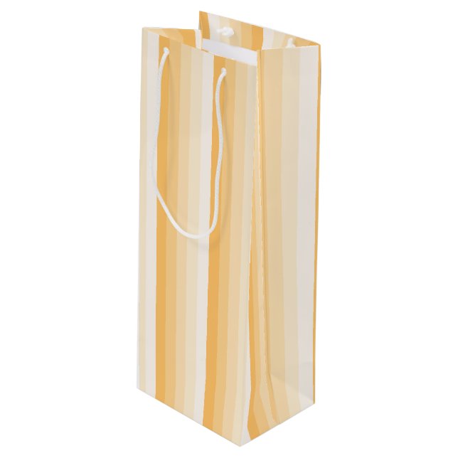 Yellow shadow stripes wine gift bag (Front Angled)