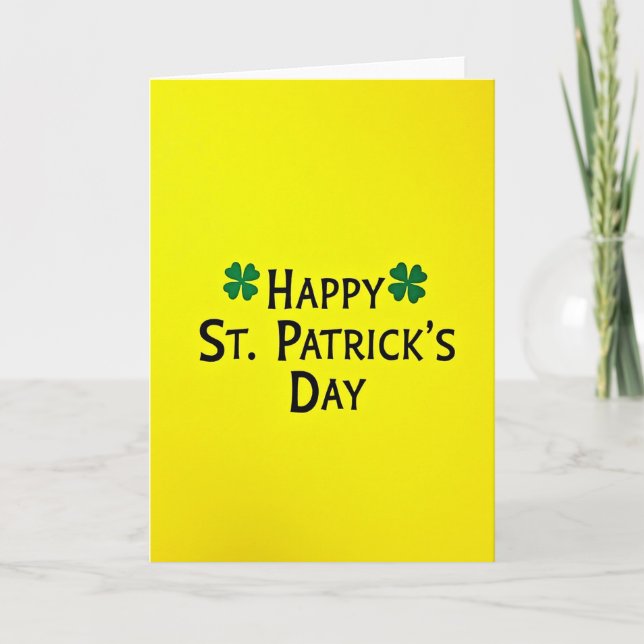 Yellow Shamrocks St Patricks Card (Front)