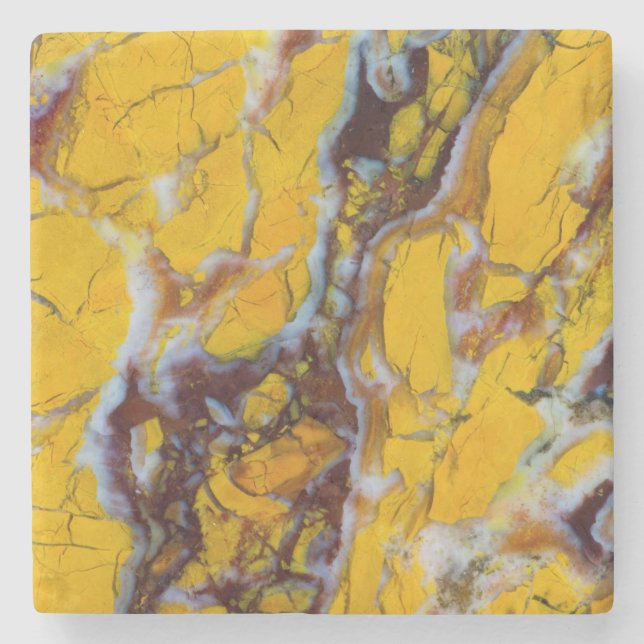 Yellow Shattuckite Stone Coaster (Front)
