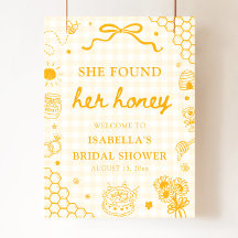 Yellow She Found Her Honey Bridal Shower Welcome
