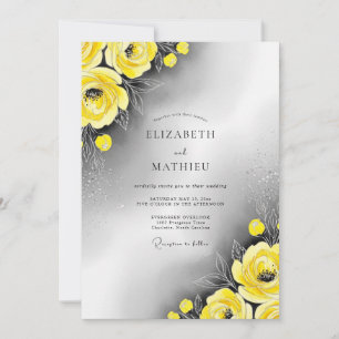 Yellow Shimmering Modern Wedding Invitation