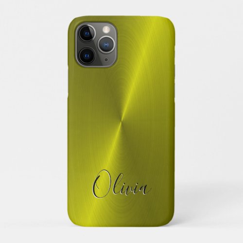 Yellow shiny faux metal  iPhone 11 pro case