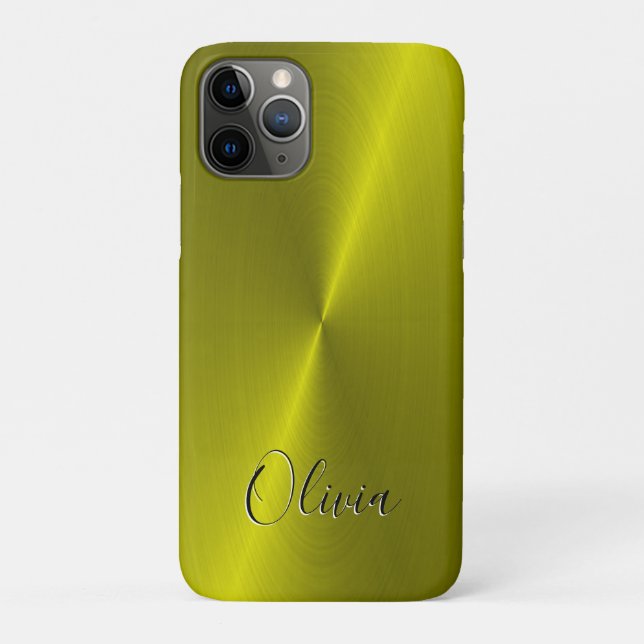 Yellow shiny faux metal  Case-Mate iPhone case (Back)