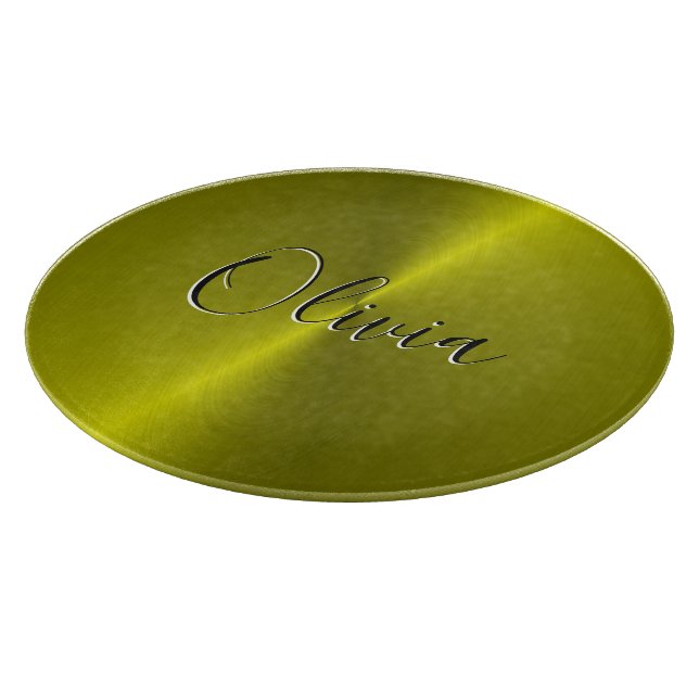 Yellow shiny faux metal  cutting board (Corner)