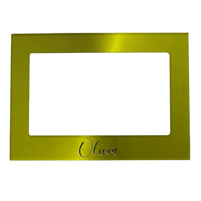 Yellow shiny faux metal  magnetic frame (Front)
