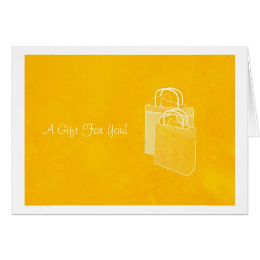 Yellow Shopping Spree Money Enclosed Cards (Front Horizontal)