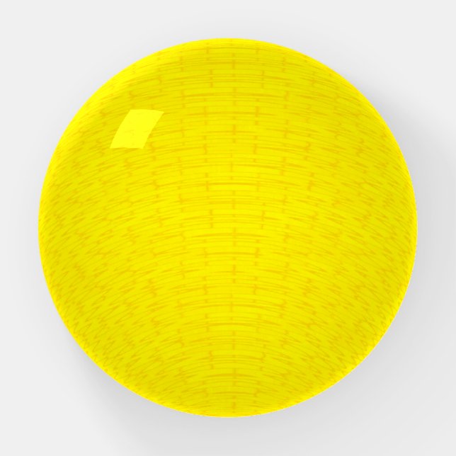 Yellow Shred Dome Paperweight (Front)