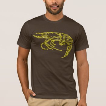 Yellow Shrimp T-shirt by Muddys_Store at Zazzle