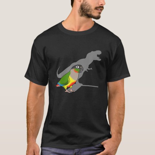 Yellow Sided Conure Rex Funny Dinosaur Parrot Birb T_Shirt