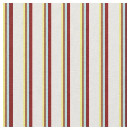 Yellow, Sienna, Powder Blue, Maroon & Mint Cream Fabric