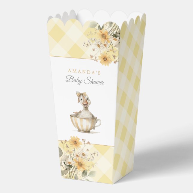 Yellow Silly Goose Baby Shower Popcorn Favor Boxes (Front)