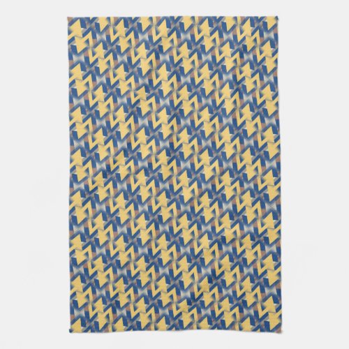 Yellow  Silver Blue Triangulars Pattern Cloth