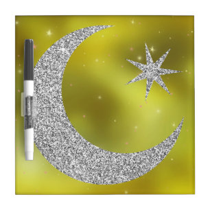 Yellow & Silver Celestial Dry Erase Board