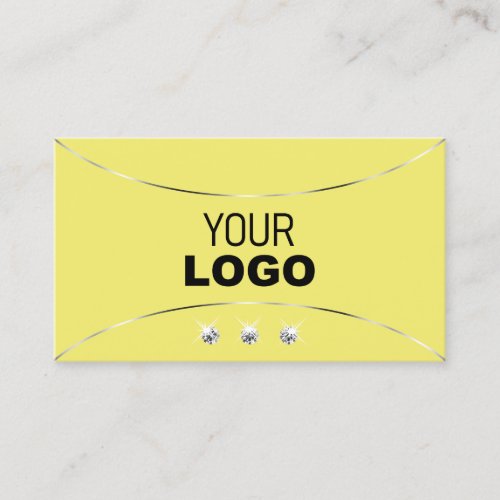 Yellow Silver Decor Sparkling Diamonds and Logo Business Card