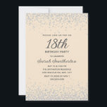 Yellow Silver Diamond Glitter 18th Birthday Invitation<br><div class="desc">Set the stage for an elegant celebration with this champagne and silver 18th birthday invitation. The soft cream background is adorned with sparkling faux silver glitter confetti, creating a sophisticated yet festive look. Featuring modern typography and a graceful script font, this design is perfect for a stylish milestone birthday. Ideal...</div>