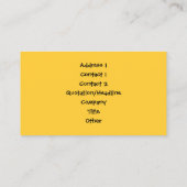 Yellow Silver Paw Heart Pet Business Card (Back)