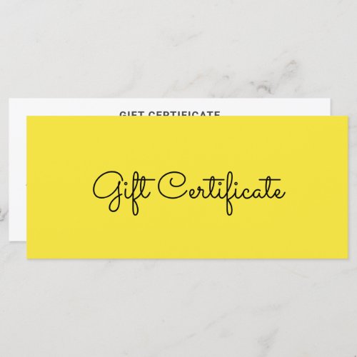 Yellow Simple Beauty Business Gift Certificate