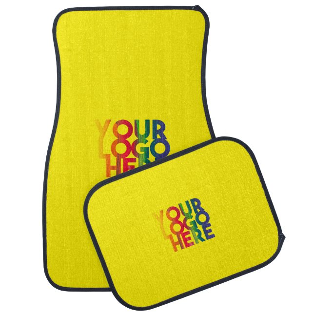 Yellow Simple Business Logo Car Floor Mat (Set)