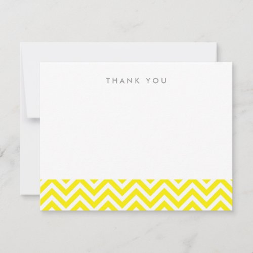 Yellow Simple Chevron Thank You Note Cards