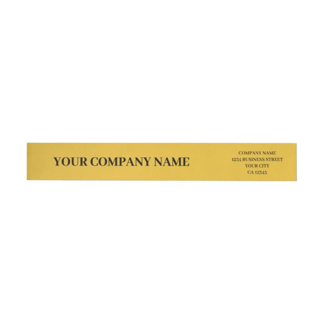Yellow Simple Elegant Minimalist Custom Business  Wrap Around Label (Individual)