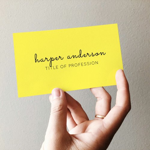 Yellow Simple Modern Professional Business Card