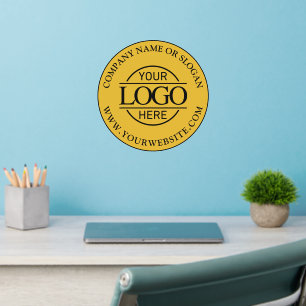 Yellow Simple Modern Promotional Business Logo Wall Decal