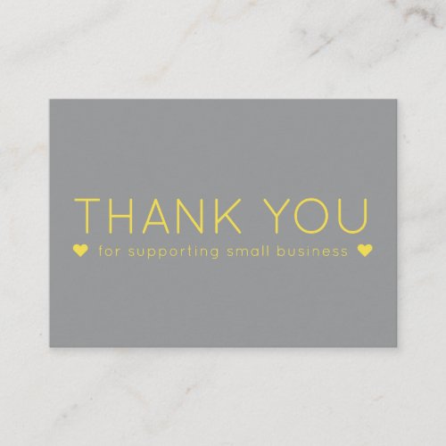 Yellow Simple Modern Thank you Business Cards