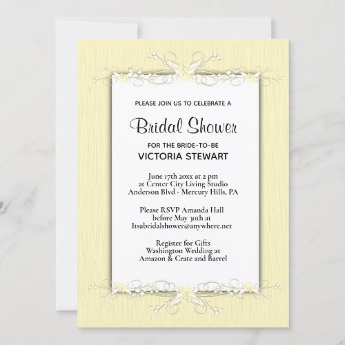 Yellow Simplicity Bridal Shower Invitation