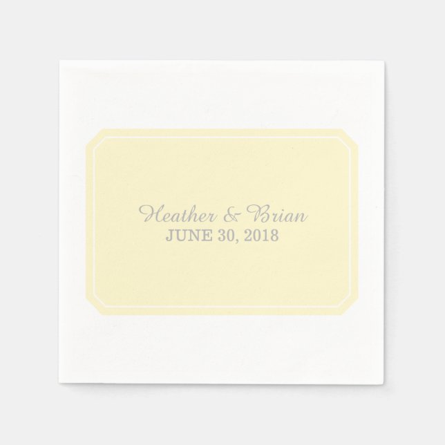 Yellow Simply Elegant Paper Napkins (Front)