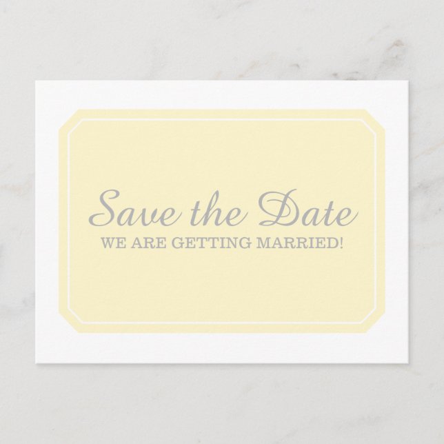 Yellow Simply Elegant Save the Date Postcard (Front)