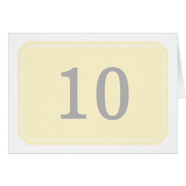 Yellow Simply Elegant Table Number Card (Front Horizontal)
