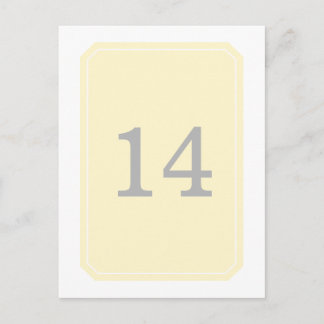 Yellow Simply Elegant Table Number Postcard