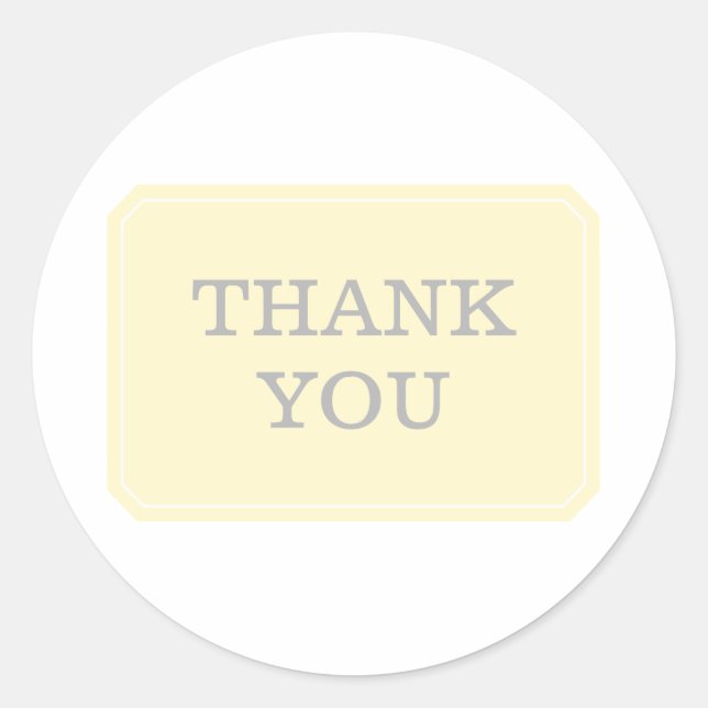 Yellow Simply Elegant Thank You Stickers (Front)