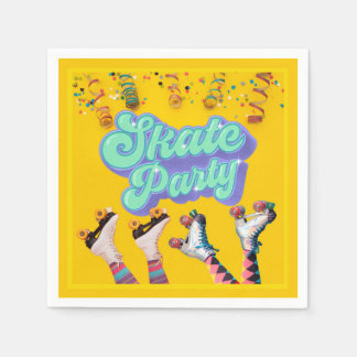 Yellow Skate Party Napkins