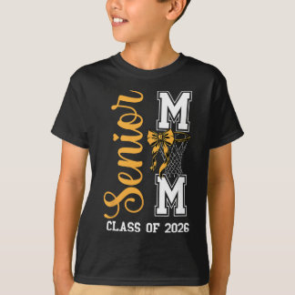 Yellow Sketll Bow Senior Mom Cl Of 2026 Graduation T-Shirt