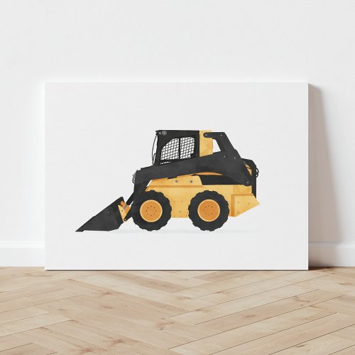 Yellow Skid Steer Construction Vehicle Canvas Print