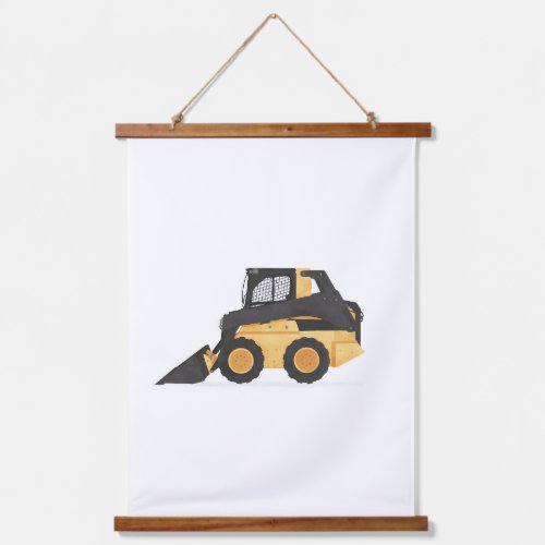 Yellow Skid Steer Contruction Kids Room Decor Hanging Tapestry