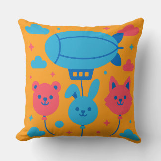 Yellow Sky Parade Throw Pillow