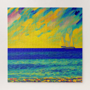 "Yellow Sky Race" Seascape Jigsaw Puzzle