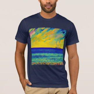 "Yellow Sky Race" Seascape T-Shirt