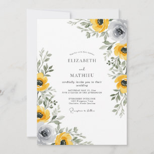 Yellow Slate Delicate Spring Wedding Invitation