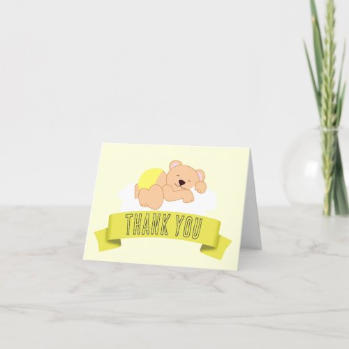 Yellow Sleeping Bear Folded Thank You Card